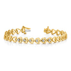 14k Holds 24 Stones up to 2.75mm Heart-Shaped Add-A-Dia. Bracelet