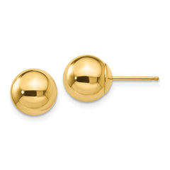 14K Polished 8mm Ball Post Earrings