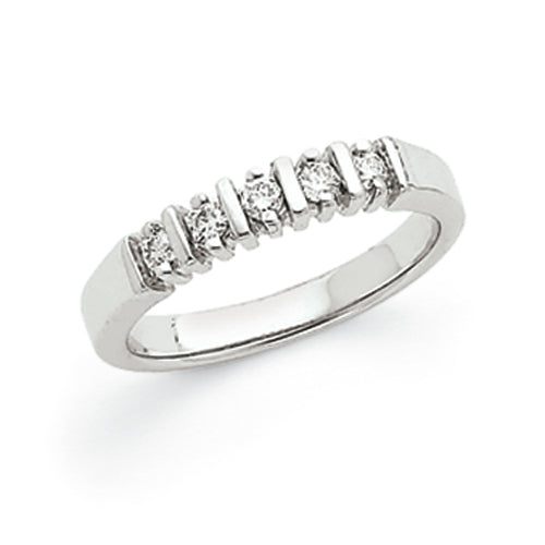 14K White Gold VS Diamond 5-Stone Ring