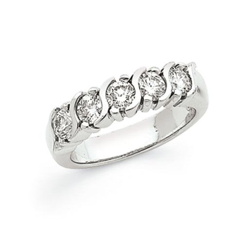 14K White Gold A Diamond 5-Stone Ring
