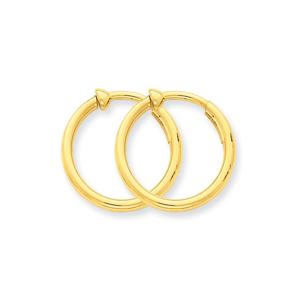 14K Non-Pierced Hoop Earrings Main image