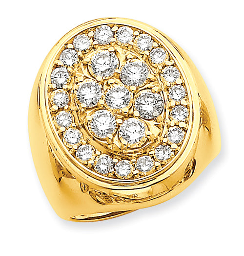 14K Polished Circular Top 3ct Mens Diamond Ring Mounting Main image