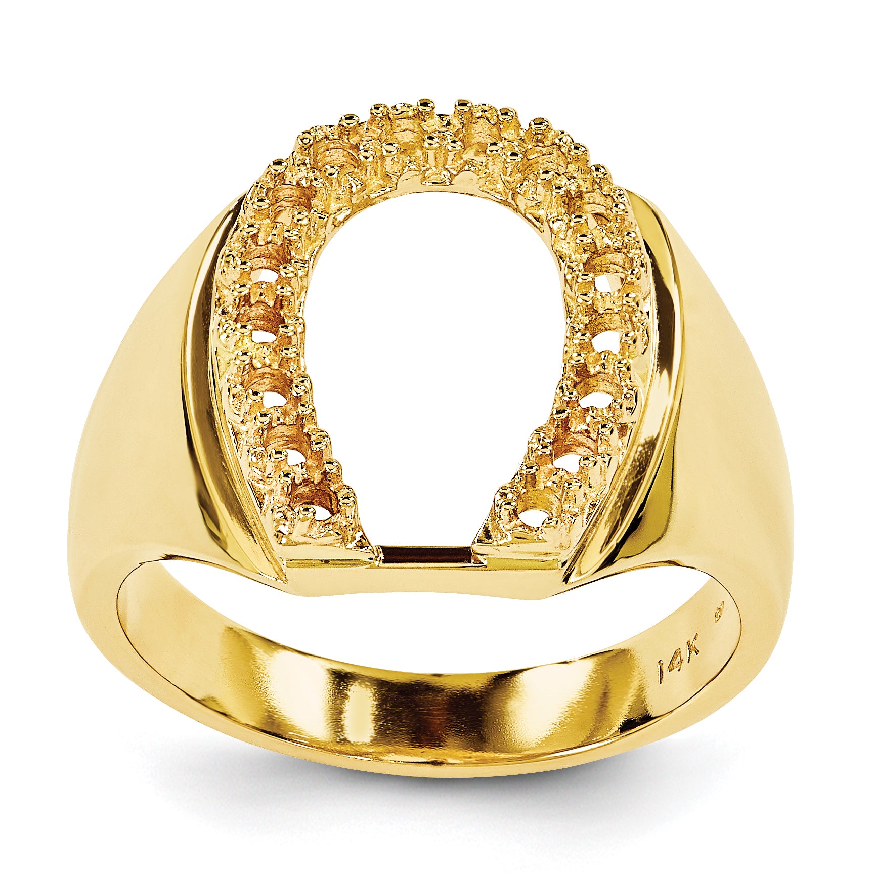 14K Mens Diamond Horseshoe Ring Mounting Main image