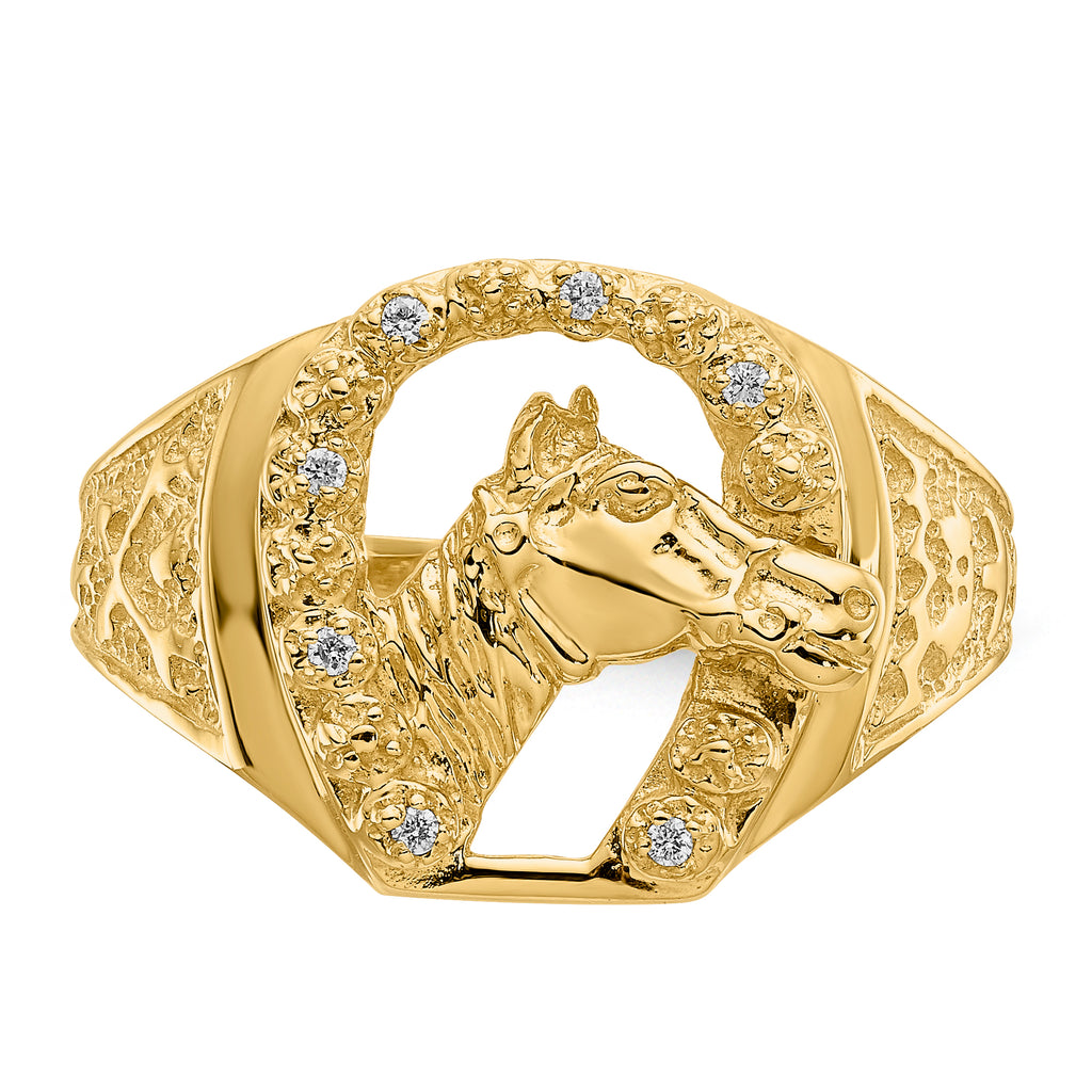 14K A Diamond men's ring