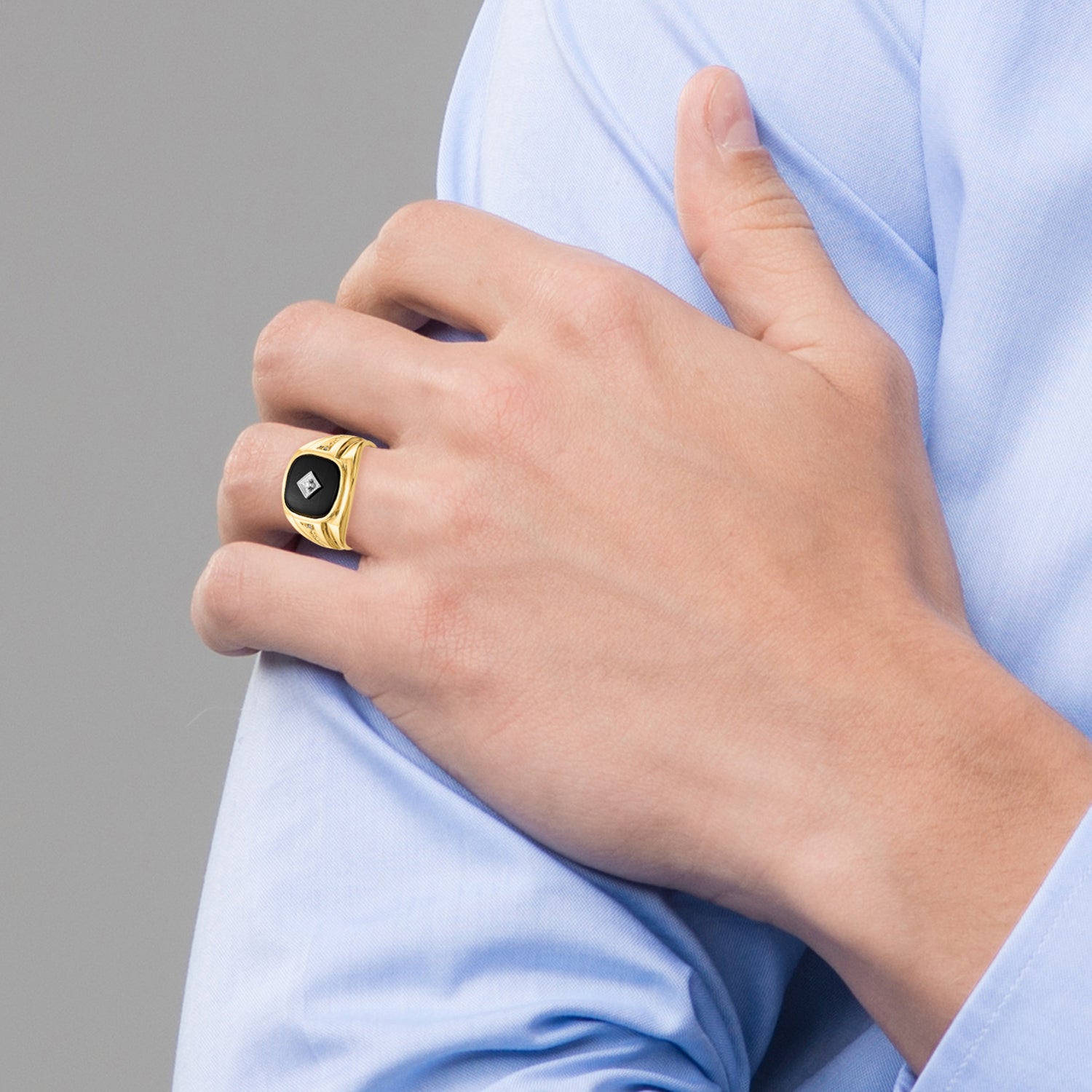 14k A Diamond men's ring