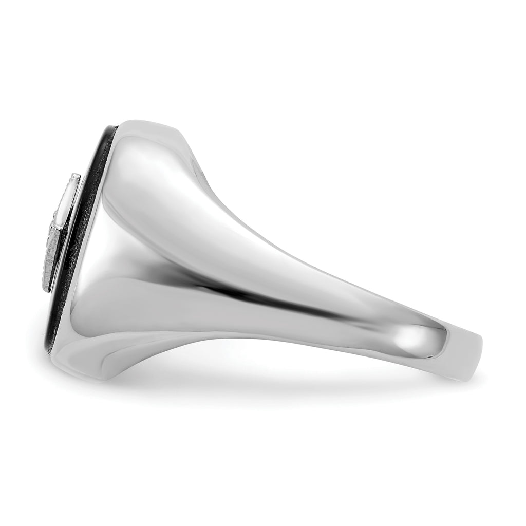 14K White Gold A Diamond men's ring