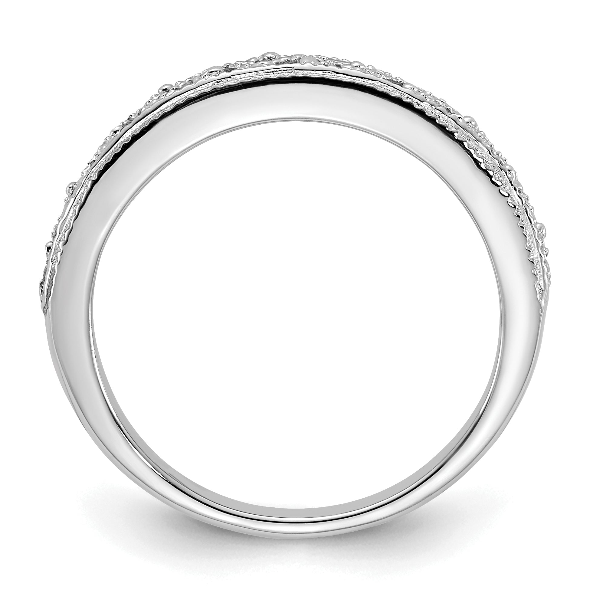 14k White Gold 3mm Filigree Wedding Band