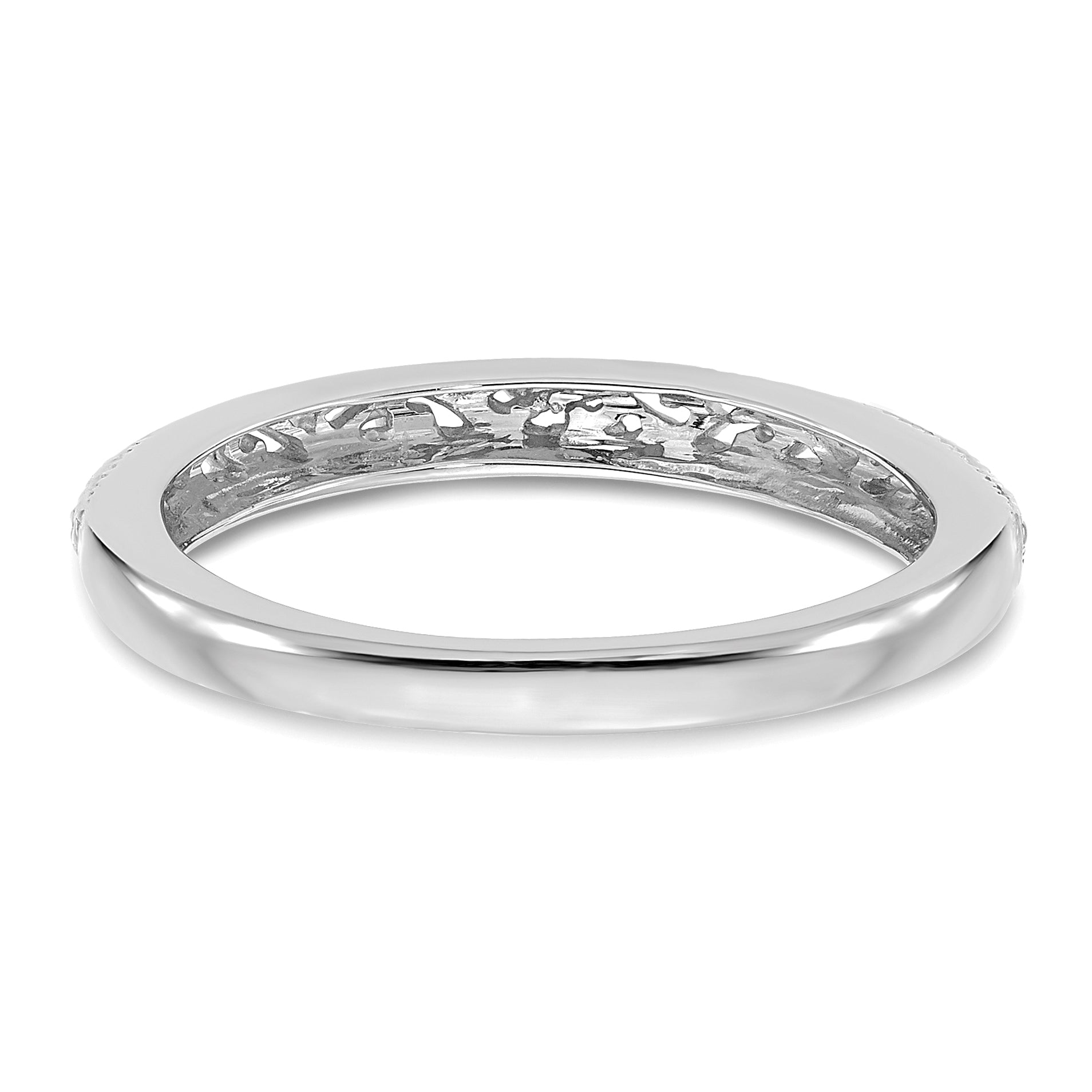 14k White Gold 3mm Filigree Wedding Band