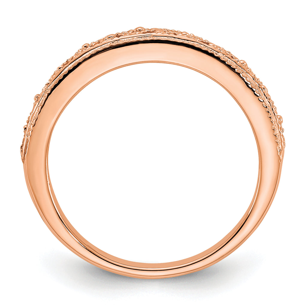 14k Rose Gold 3mm Filigree Wedding Band