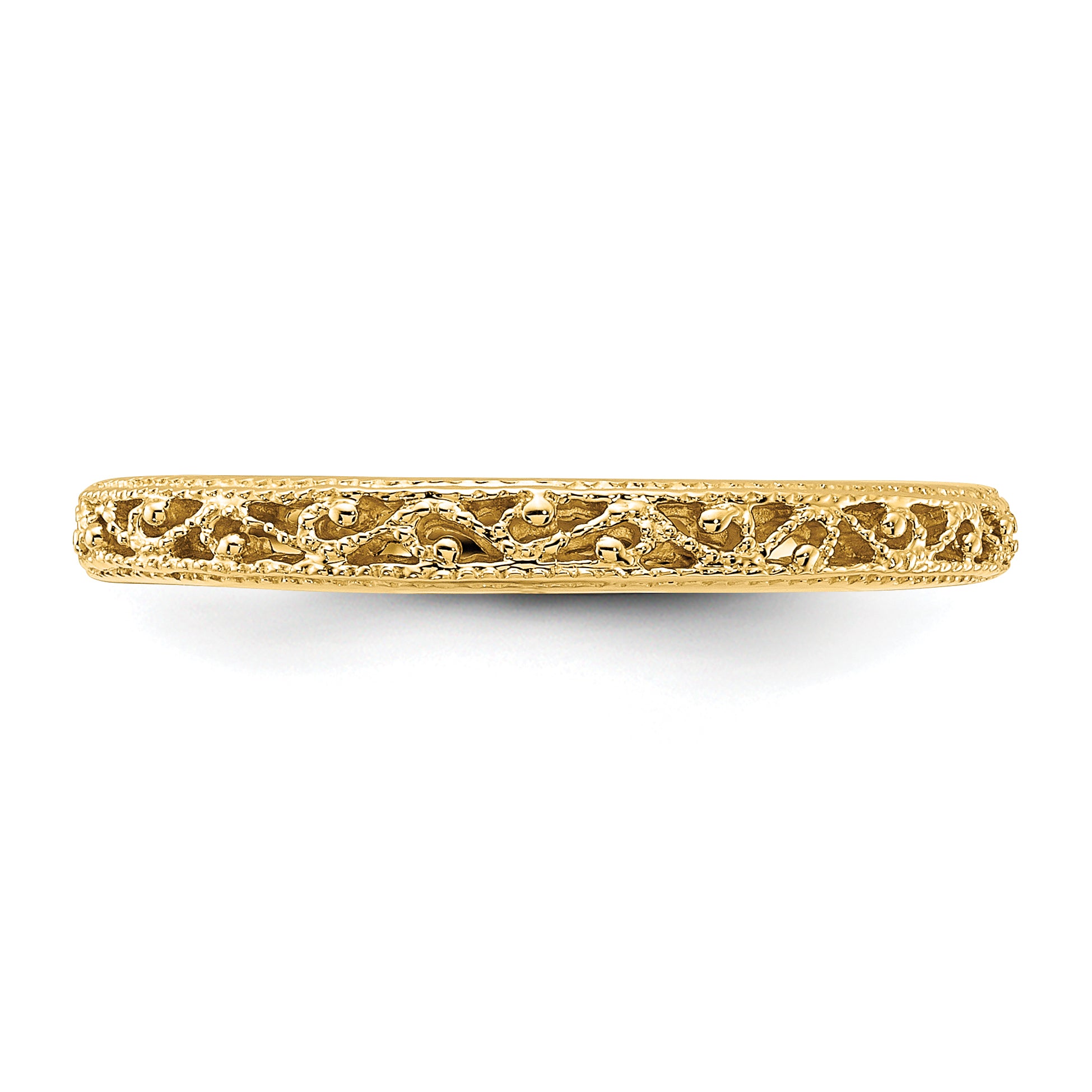 14k 3mm Filigree Wedding Band