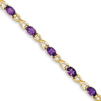 14k 7x5mm Oval Amethyst bracelet