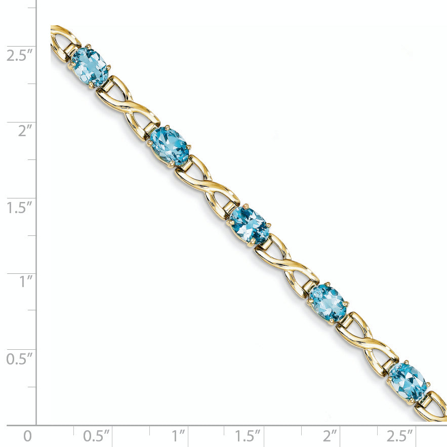 14k 7x5mm Oval Blue Topaz bracelet Secondary image