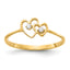 14K A Diamond heart ring