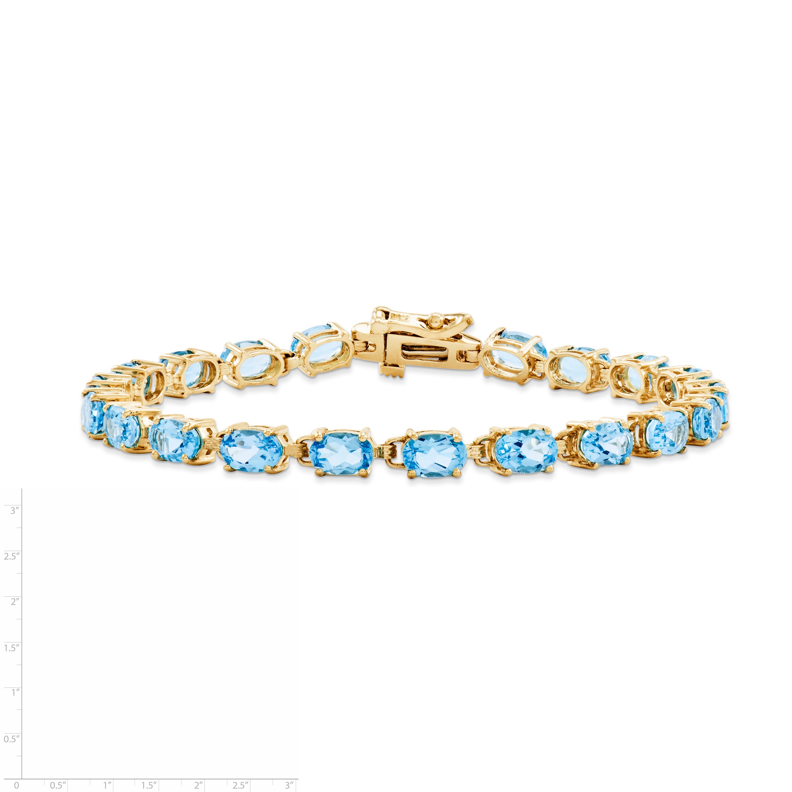 14k 6x4mm Oval Blue Topaz bracelet Secondary image