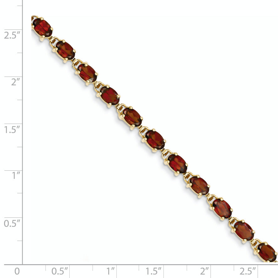 14k 6x4mm Oval Garnet bracelet Secondary image