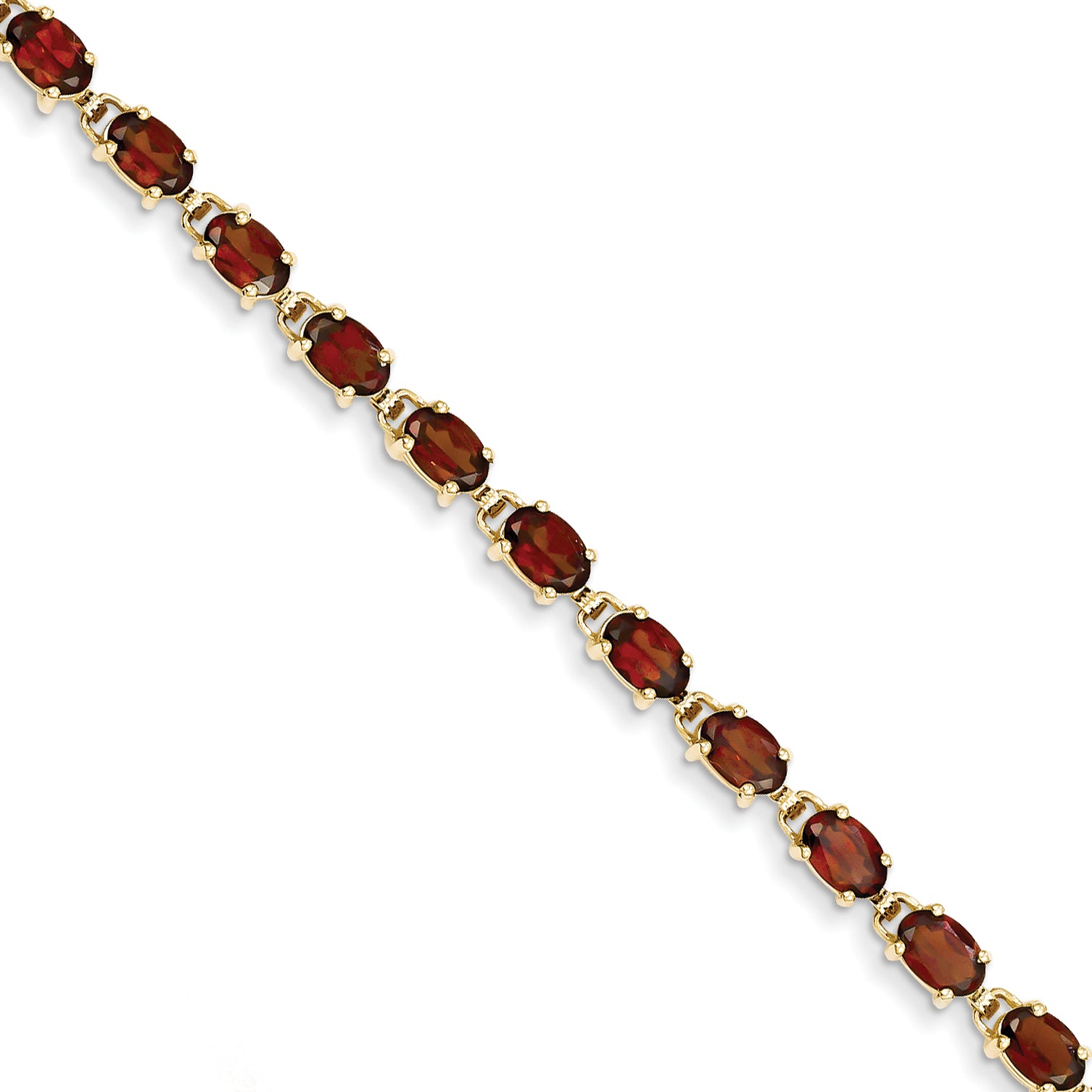 14k 6x4mm Oval Garnet bracelet Main image