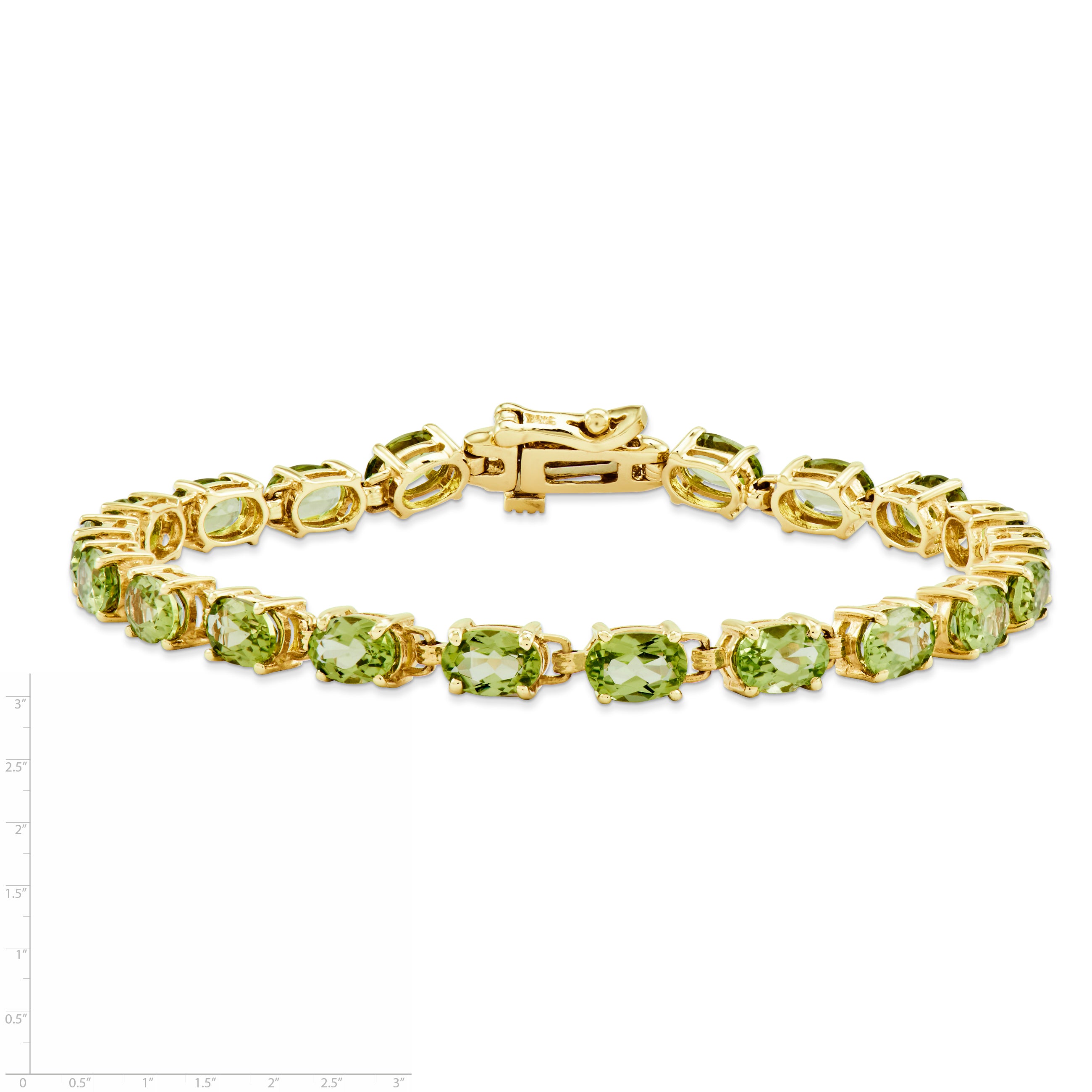 14k 6x4mm Oval Peridot bracelet Secondary image