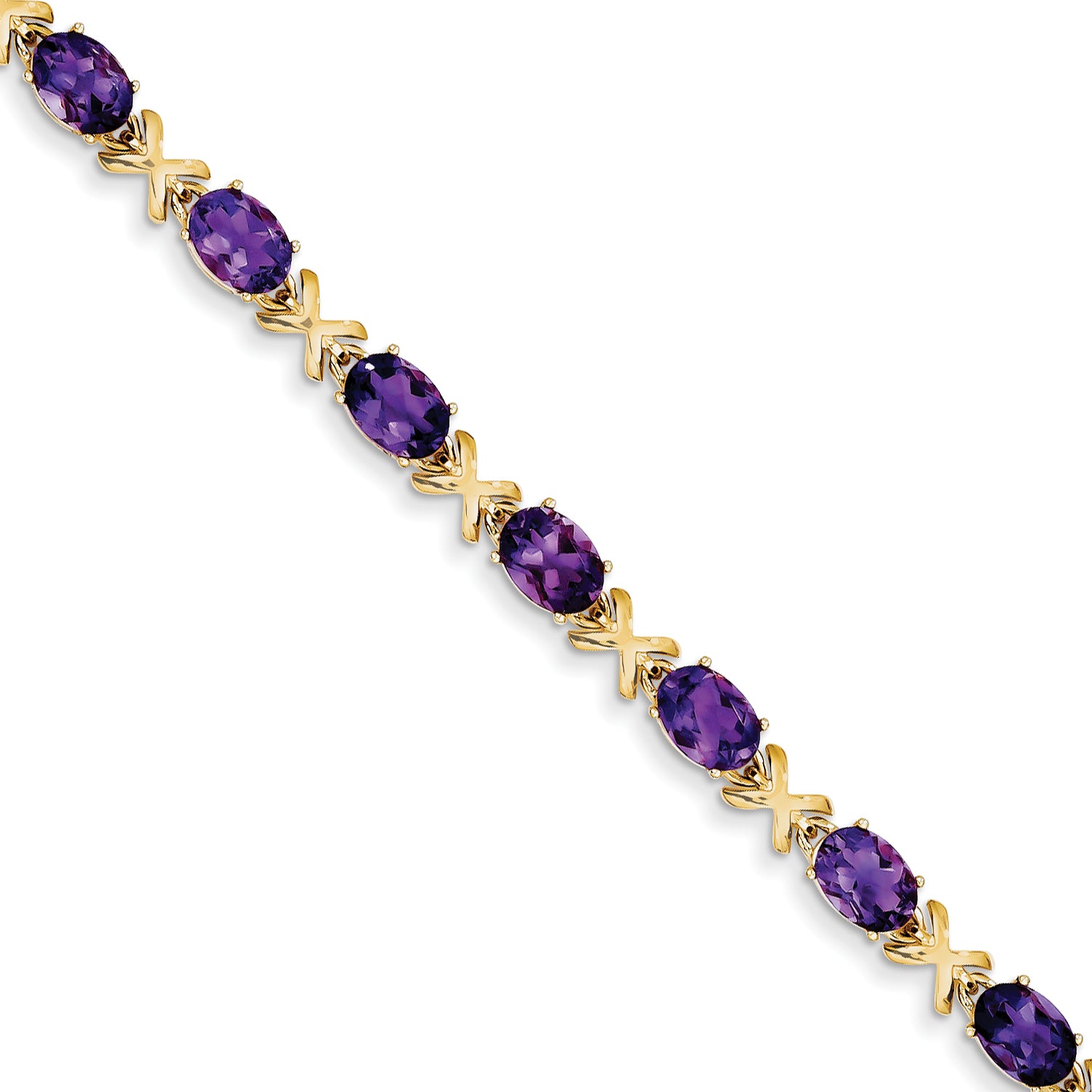 14k 7x5mm Oval Amethyst bracelet Main image