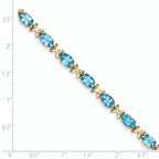 14k 7x5mm Oval Blue Topaz bracelet