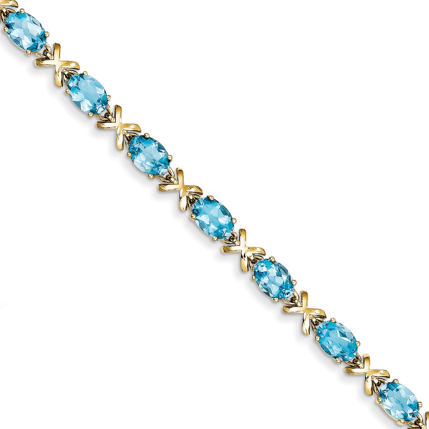 14k 7x5mm Oval Blue Topaz bracelet Main image