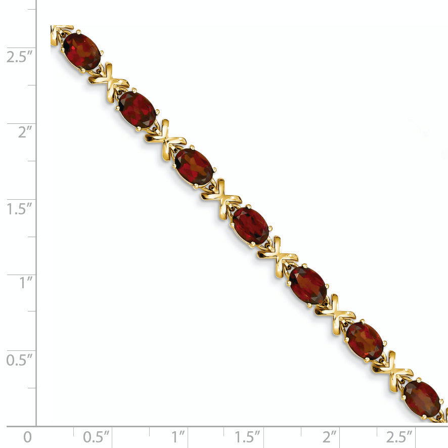 14k 7x5mm Oval Garnet bracelet Secondary image