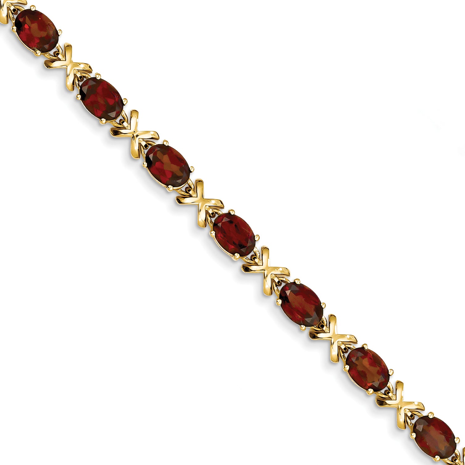 14k 7x5mm Oval Garnet bracelet Main image