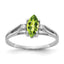 14K White Gold 8x4mm Marquise Peridot A Diamond ring