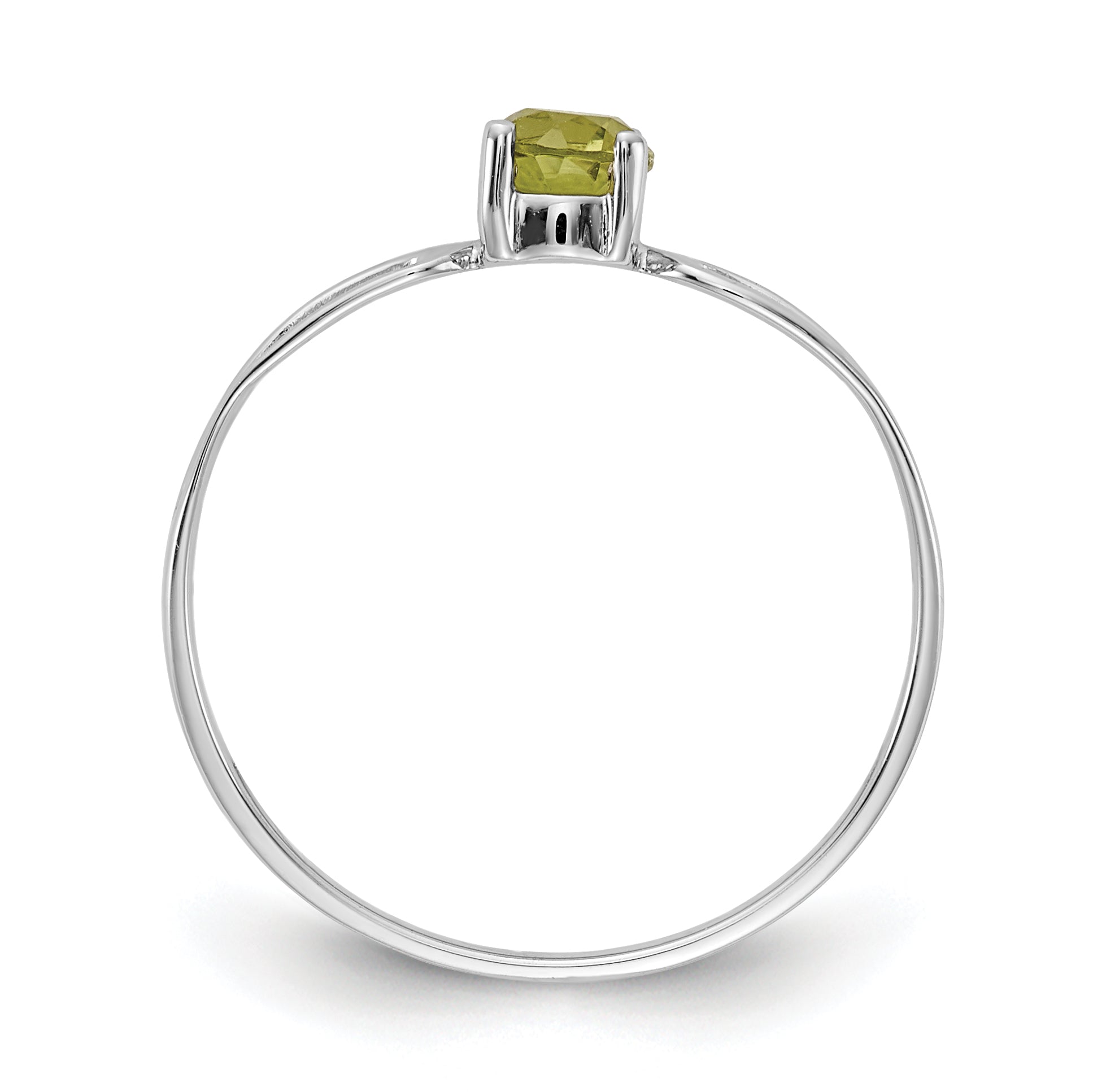 14k White Gold 4mm Peridot ring Secondary image