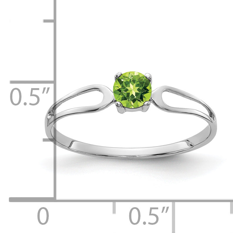 14k White Gold 4mm Peridot ring