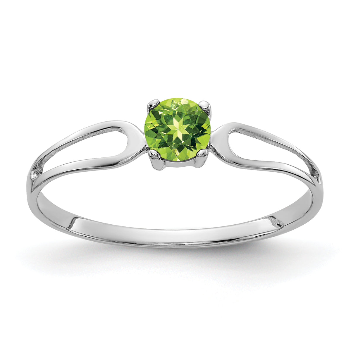 14k White Gold 4mm Peridot ring