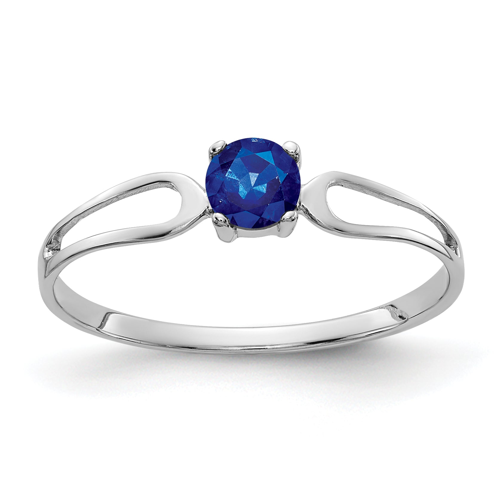 14k White Gold 4mm Sapphire ring Main image