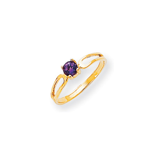 14K Polished 4mm Round Gemstone Ring Mounting Main image