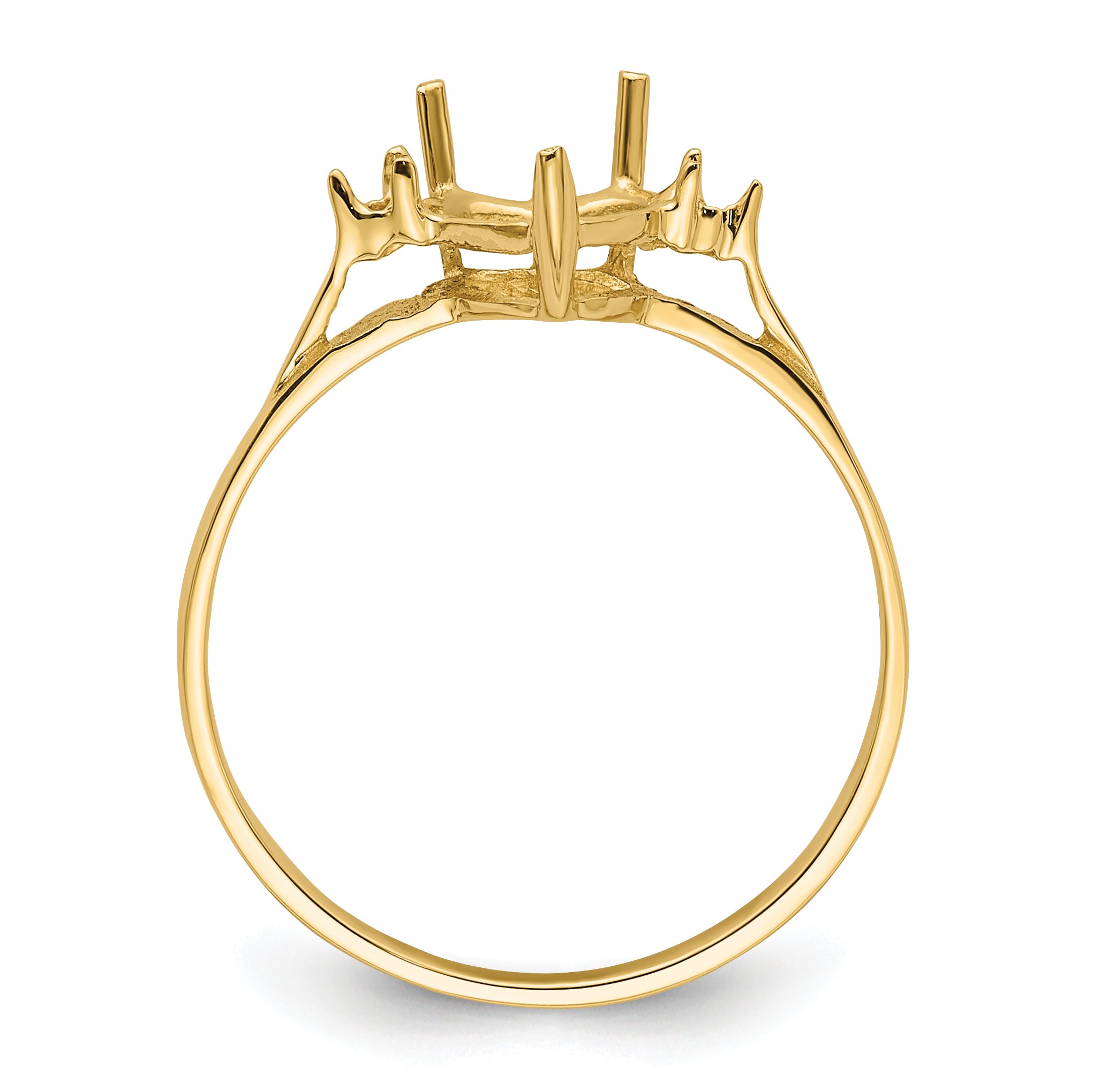 14k Polished 7mm Heart Gemstone Ring Mounting Secondary image