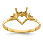 14k Polished 7mm Heart Gemstone Ring Mounting