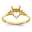14k Polished 7mm Heart Gemstone Ring Mounting