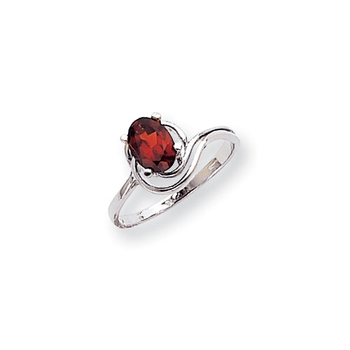 14K White Gold Polished 7x5 Oval Gemstone Ring Mounting Main image