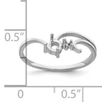 14k White Gold Polished .01ct. Diamond & 4mm Round Gemstone Ring Mounting