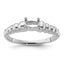 14k White Gold Polished 5x3 Oval Gemstone Ring Mounting