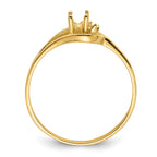14k Polished .01ct. Diamond & 5x3 Oval Gemstone Ring Mounting