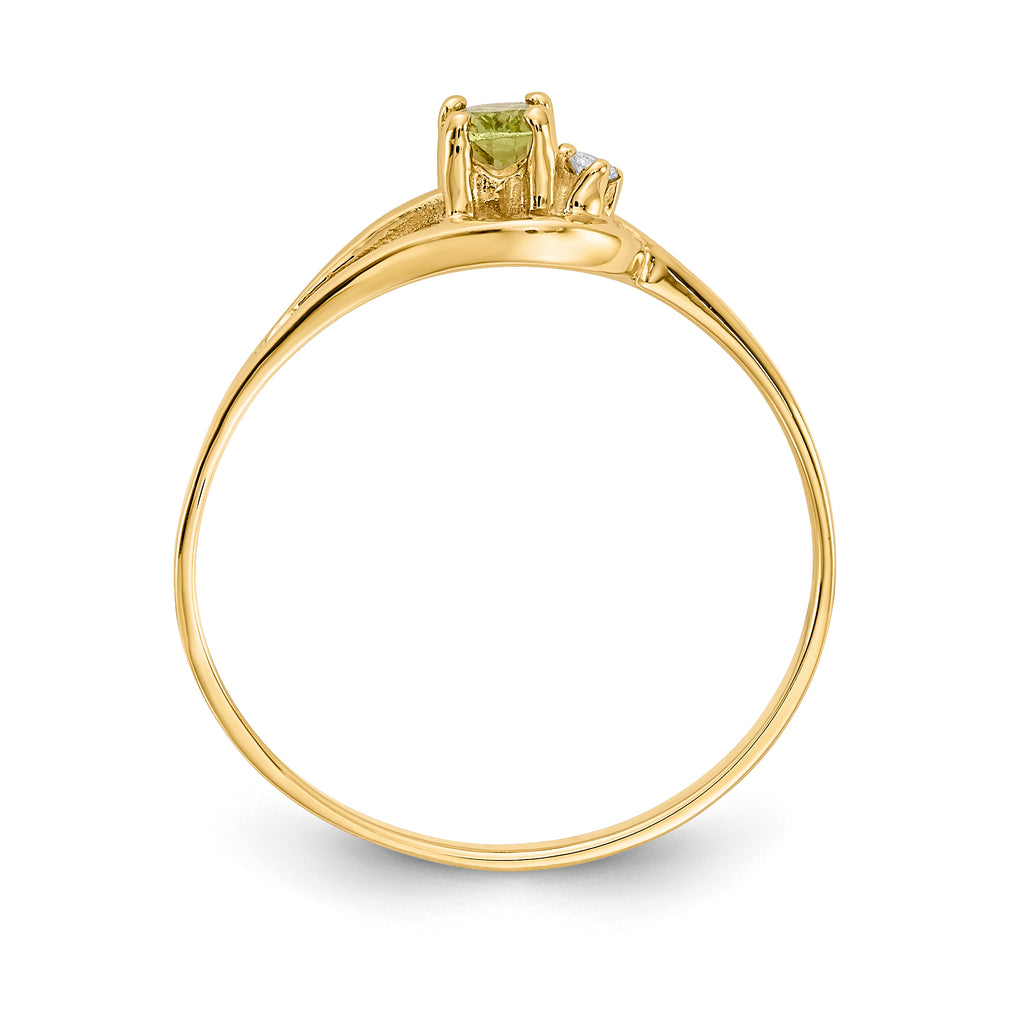 14K Peridot Diamond Ring