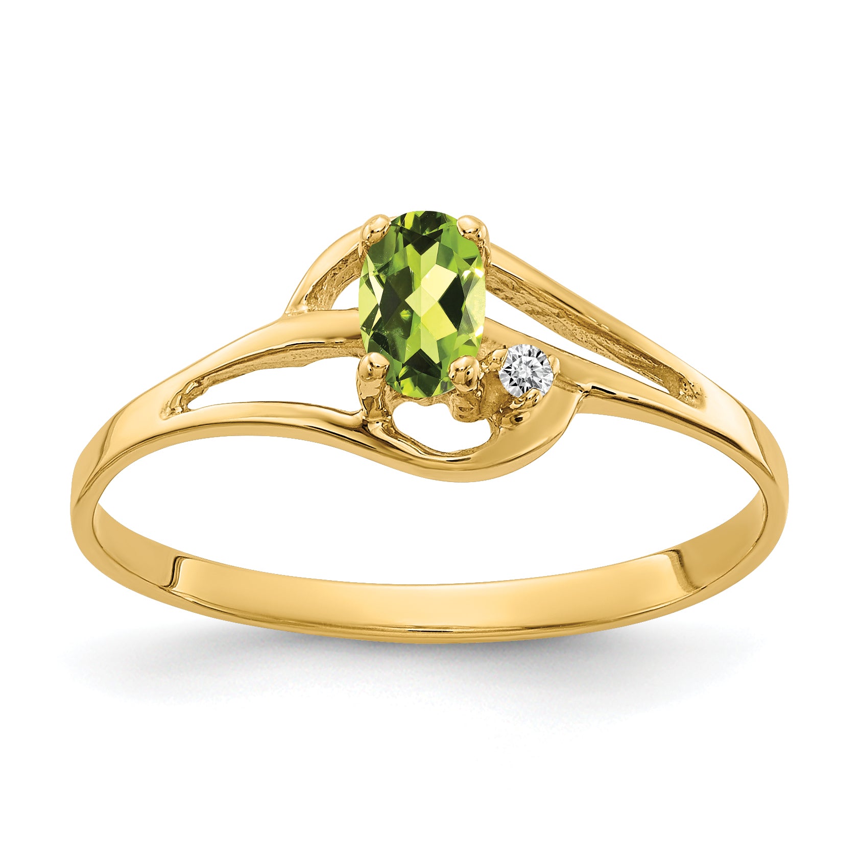 14K Peridot Diamond Ring Main image