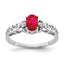 14K White Gold 6x4mm Oval Ruby AA Diamond ring