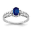14K White Gold 6x4mm Oval Sapphire AA Diamond ring