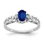 14k White Gold 6x4mm Oval Sapphire VS Diamond ring