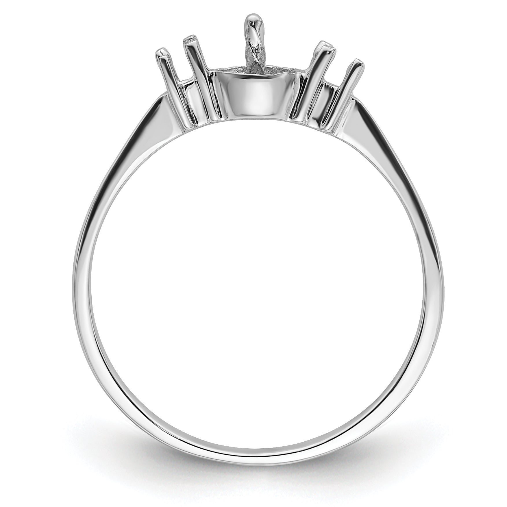 14k White Gold Polished Diamond & Pearl Ring Mounting Secondary image