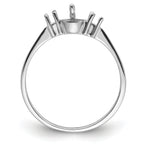 14k White Gold Polished Diamond & Pearl Ring Mounting