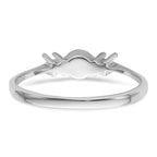 14k White Gold Polished Diamond & Pearl Ring Mounting