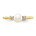 14K 5mm FW Cultured Pearl VS Diamond ring