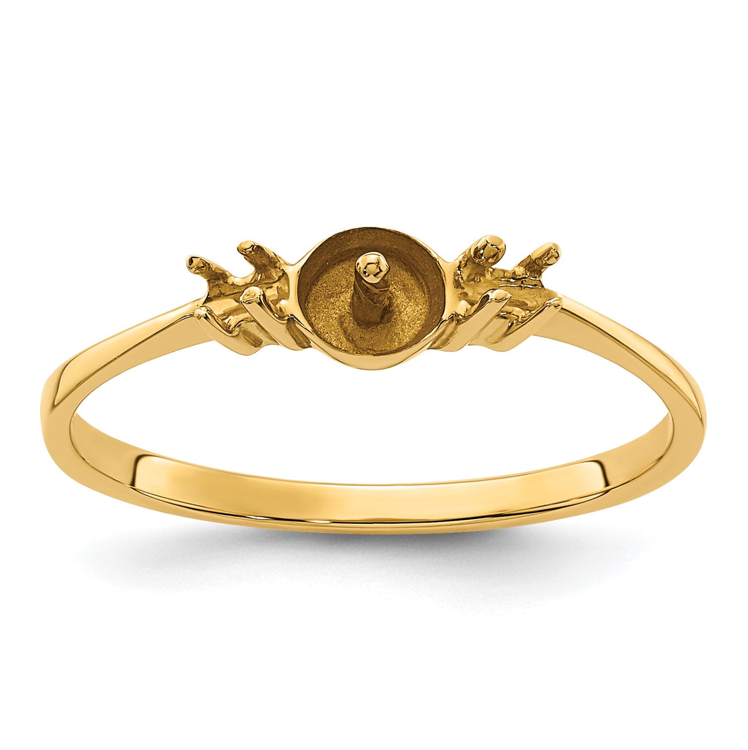 14k Polished Diamond & Pearl Ring Mounting Main image