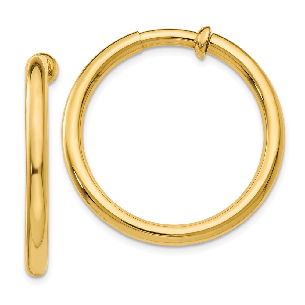 14K Non-Pierced Hoop Earrings Main image